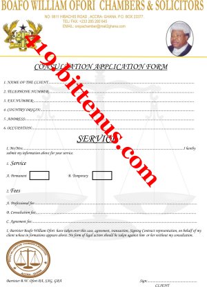 Consultation Form Onimpachambers -AND- Associates Ghana